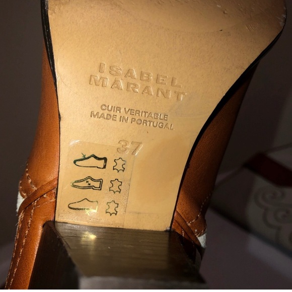 Isabel Marant Liela 60mm chalk/cognac tall western boots 37=7 - Picture 8 of 8